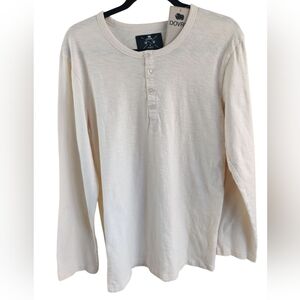 Dovre Medium Off White Henley Mens Shirt
